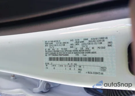 2024 Ford F-250 Xl z USA, uszkodzony, nr VIN 1FT7W2BA1REF94886